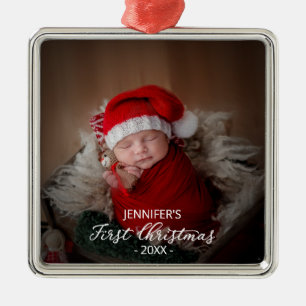 Baby erstes Weihnachtsfoto Ornament Aus Metall