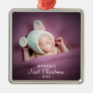 Baby erstes Weihnachtsfoto Ornament Aus Metall