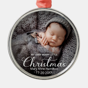 Baby erstes Weihnachtsfoto Ornament Aus Metall
