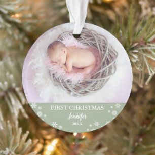 Baby-erstes Weihnachtsgewohnheits-Foto Ornament