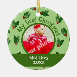 Baby-erstes Weihnachtskundenspezifische Keramik Ornament