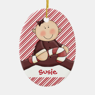 Baby-erstes Weihnachtsmädchen Keramikornament
