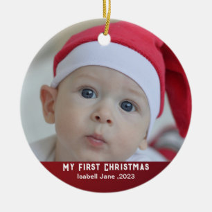 Baby   Erstmaliges Weihnachtsschmuck zum Foto