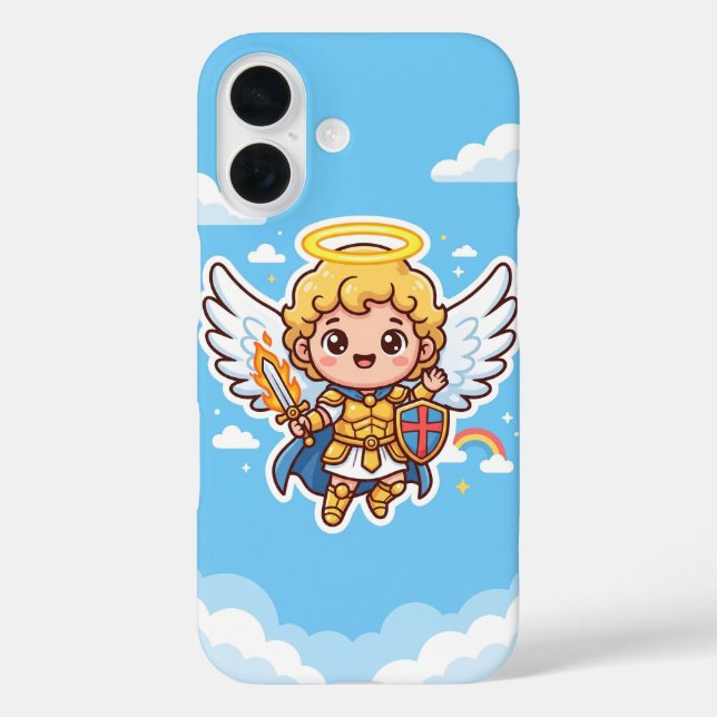 Baby Erzengel Michael Süße iPhone 16 Hülle (Rückseite)