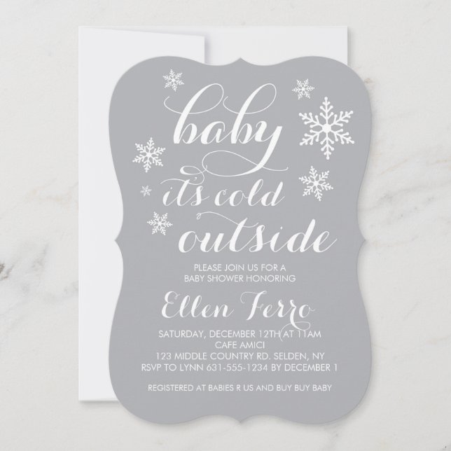 Baby es ist Cold Outside Baby Dusche Einladungen (Vorderseite)