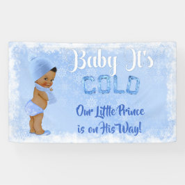 Baby Es ist Cold Snowflake Icy Blue Ethnic Boy Banner