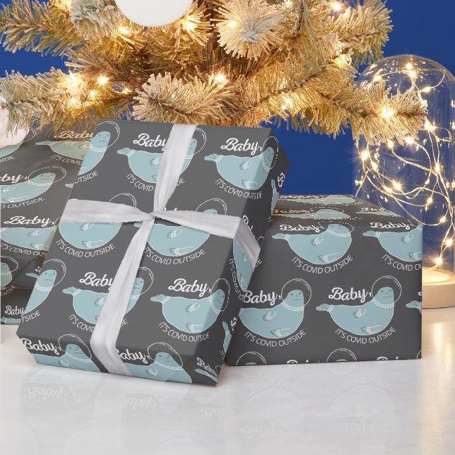 Baby Es ist covid Outside Siegel Wrapping Paper Geschenkpapier (Feiertage)