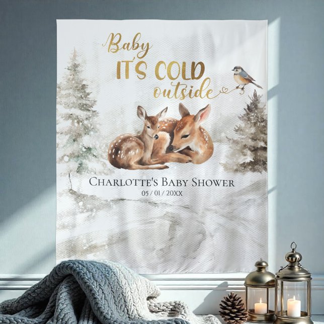 Baby es ist kalt außerhalb Baby Dusche Hintergrund Wandteppich (Von Creator hochgeladen)
