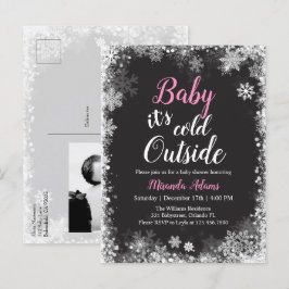 Baby es ist kalt außerhalb Baby Girl Baby Shower Einladungspostkarte