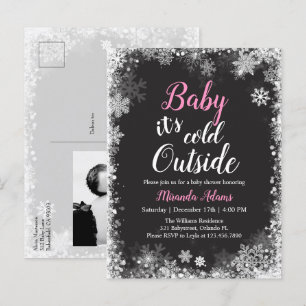 Baby es ist kalt außerhalb Baby Girl Baby Shower Einladungspostkarte