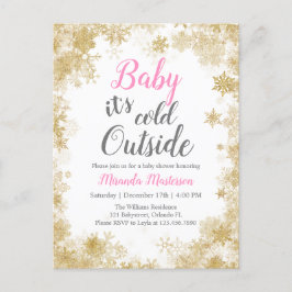 Baby es ist kalt außerhalb Baby Girl Baby Shower Einladungspostkarte