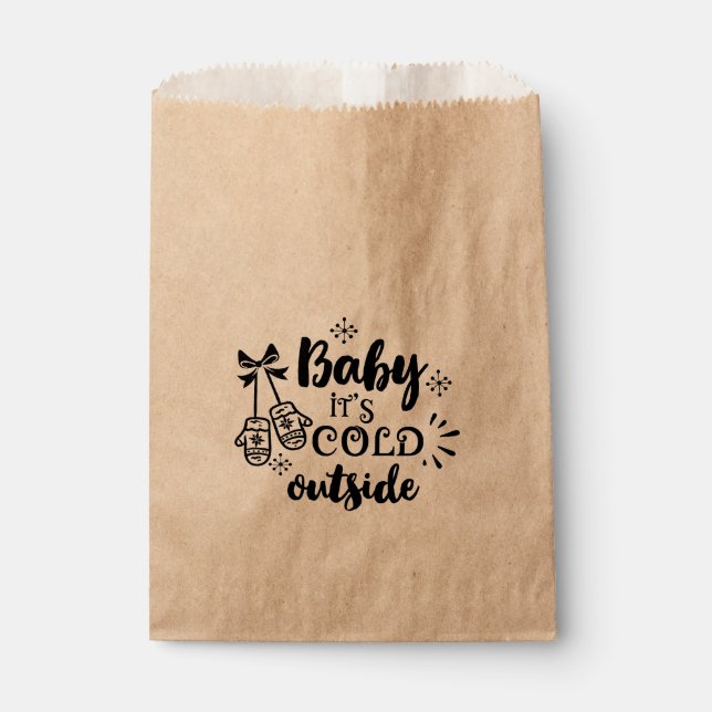 Baby es ist kalt außerhalb Weihnachten Urlaub Gefa Geschenktütchen (Vorderseite)