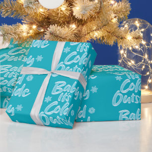 Baby Es ist kalt draußen Aqua Aquamarin Frozen Wei Geschenkpapier