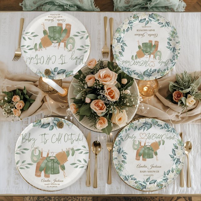 Baby Es ist kalt draußen Babydusche Einladung Pappteller (Von Creator hochgeladen)