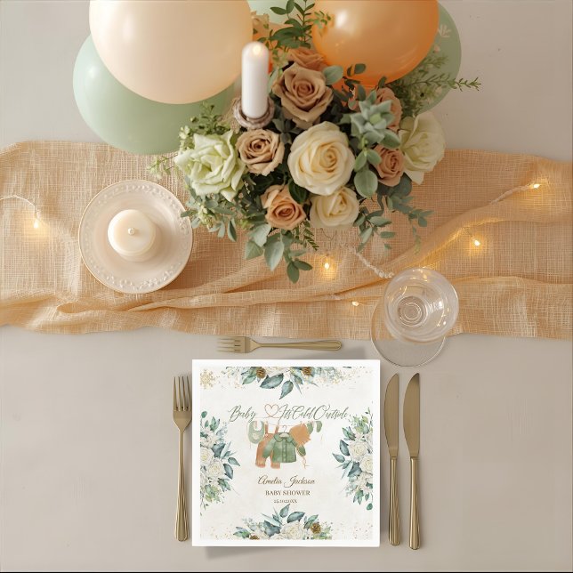 Baby Es ist kalt draußen Babydusche Einladung Serviette (Von Creator hochgeladen)