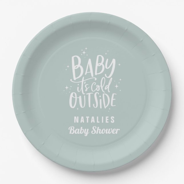 Baby es ist kalt draußen Babydusche Party  Pappteller (Vorderseite)