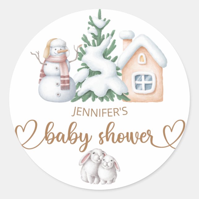 Baby es ist kalt draußen Babydusche Runder Aufkleber (Vorderseite)