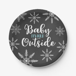 Baby Es ist kalt draußen Babydusche Schneeflocke Pappteller