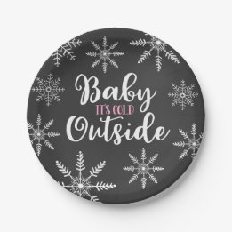 Baby Es ist kalt draußen Babydusche Schneeflocke R Pappteller