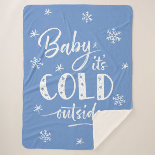Baby Es ist kalt draußen blau Sherpadecke