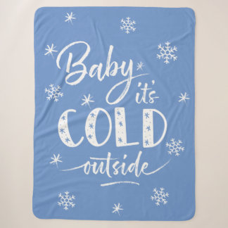 Baby Es ist kalt draußen blau Sherpadecke