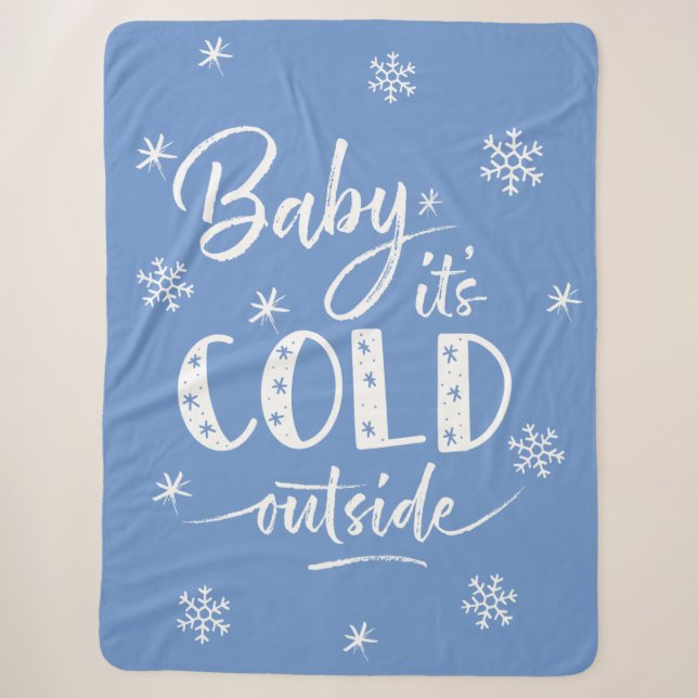 Baby Es ist kalt draußen blau Sherpadecke (Vorderseite)