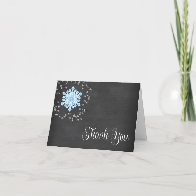 Baby Es ist kalt draußen blaue Schneeflocken Danke (Vorderseite)