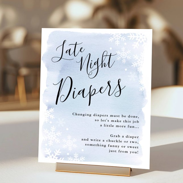 Baby Es ist kalt draußen Blue Spate Night Diapers Poster (Von Creator hochgeladen)