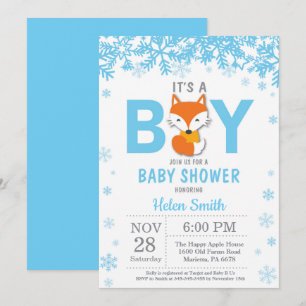 Baby, es ist kalt draußen Fuchs Junge Baby Shower Einladung