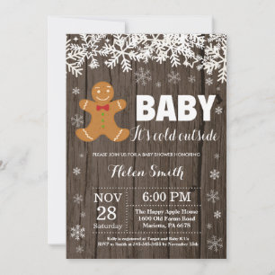 Baby, es ist kalt draußen Gingerbread Man Baby-Par Einladung