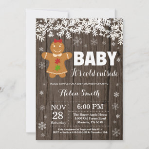 Baby, es ist kalt draußen Gingerbread Man Baby Sho Einladung