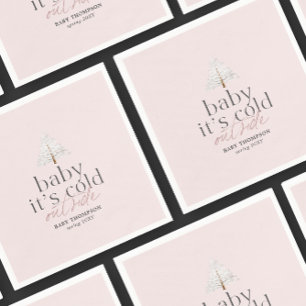 Baby Es ist kalt draußen Girl Pink Babydusche Serviette
