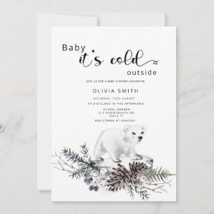 Baby es ist kalt draußen im Winter Babydusche Einladung