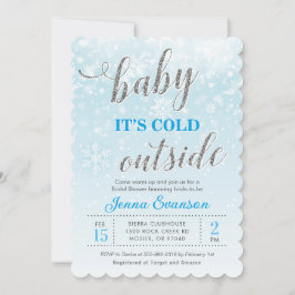 Baby Es ist kalt draußen im Winter Blue Brautparty Einladung