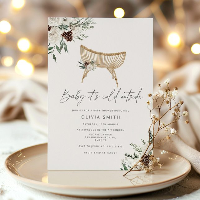 Baby es ist kalt draußen im Winter boho Babydusche Einladung (Von Creator hochgeladen)