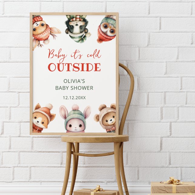 Baby Es ist kalt draußen im Winter Woodland Babydu Poster (Von Creator hochgeladen)