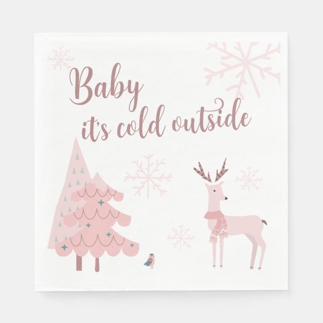 Baby Es ist kalt draußen in Napkin Serviette (Vorderseite)