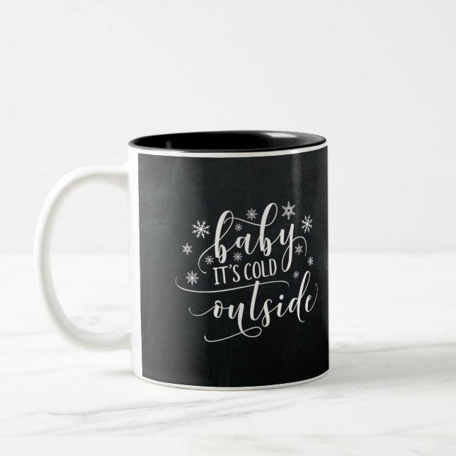 Baby Es ist kalt draußen | Kopfbrett Zweifarbige Tasse (Links)