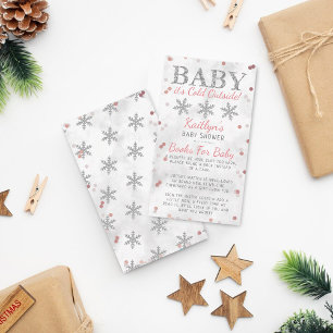 Baby Es ist kalt draußen Mädchen Winter Baby Dusch Begleitkarte