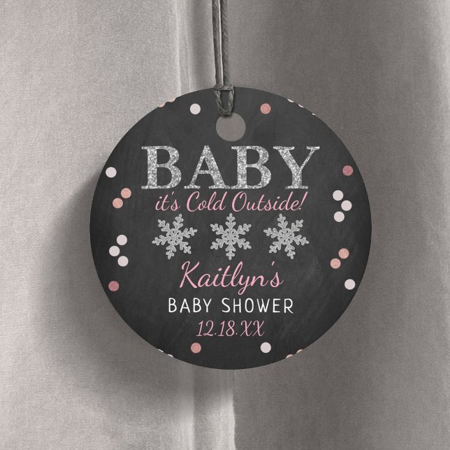 Baby Es ist kalt draußen Mädchen Winter Baby Dusch Geschenkanhänger (Von Creator hochgeladen)