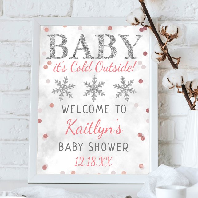 Baby Es ist kalt draußen Mädchen Winter Baby Dusch Poster (Von Creator hochgeladen)