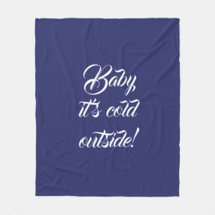 Baby es ist kalt draußen Marineblau niedlich Fleecedecke
