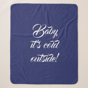 Baby es ist kalt draußen Marineblau niedlich Sherpadecke