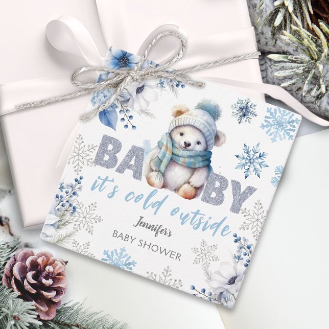 Baby es ist kalt draußen Niedliche Junge Winter Ba Geschenkanhänger (Von Creator hochgeladen)