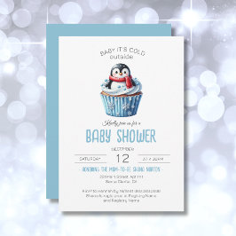Baby Es ist kalt draußen Pinguin Baby Dusche Einladung