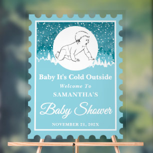 Baby Es ist kalt draußen   Postage Briefmarke Baby Acrylschild