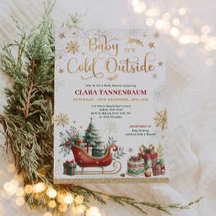 Baby Es ist kalt draußen Red Christmas Baby Dusche Einladung