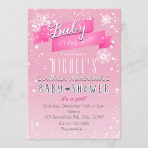 BABY ES IST KALT DRAUSSEN Rosa Baby Shower Einladu Einladung