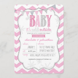 Baby Es ist kalt draußen rosa Paare Dusche einlade Einladung