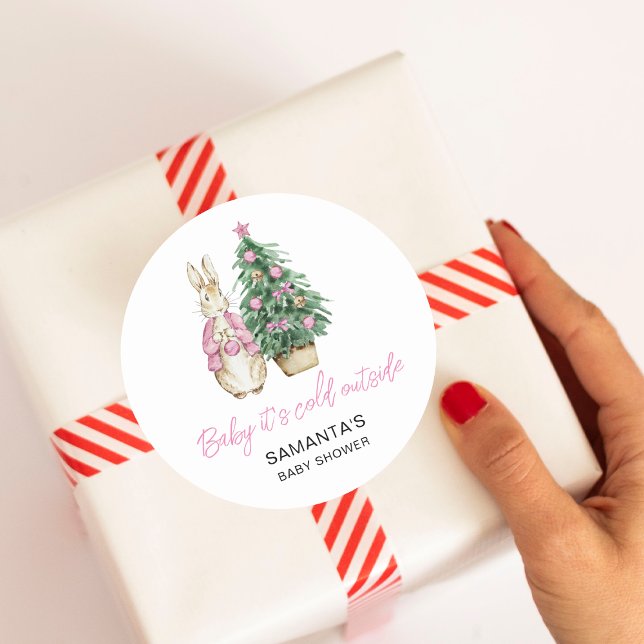 Baby es ist kalt draußen runder aufkleber (Von Creator hochgeladen)